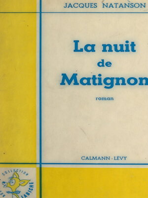 cover image of La nuit de Matignon